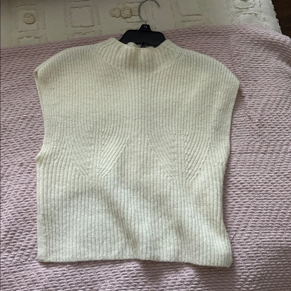 Maeve Mock-Neck Muscle Crop Sleeveless Sweater - Picture 3 of 4